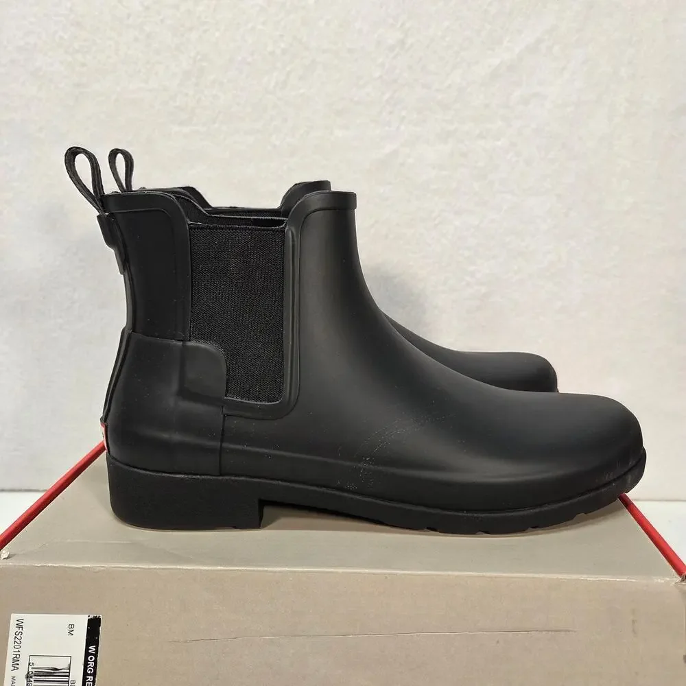 Hunter Commando Waterproof Chelsea Boots Pull On Black Womens Size US 10 EU 42 - Picture 2 of 13